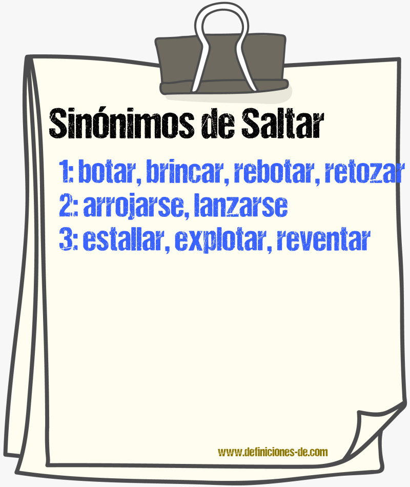 Sinnimos de saltar