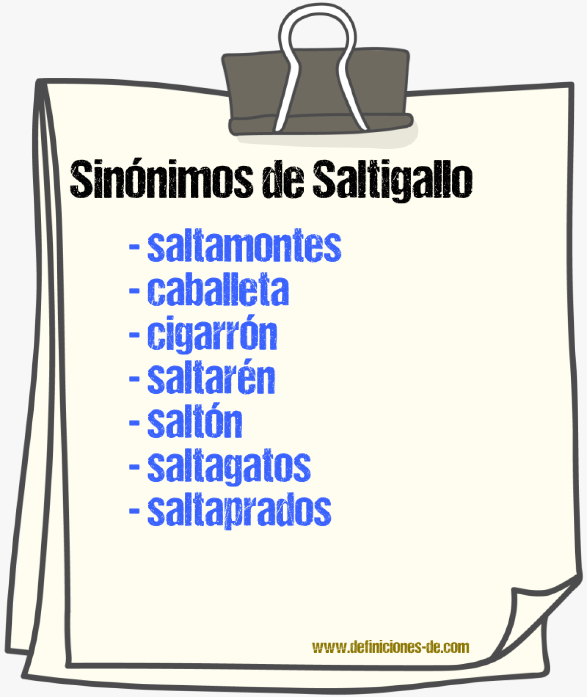 Sinnimos de saltigallo