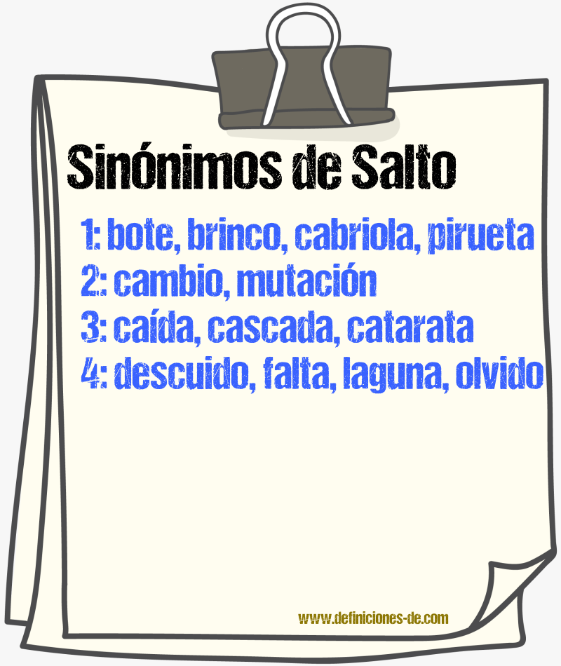 Sinnimos de salto