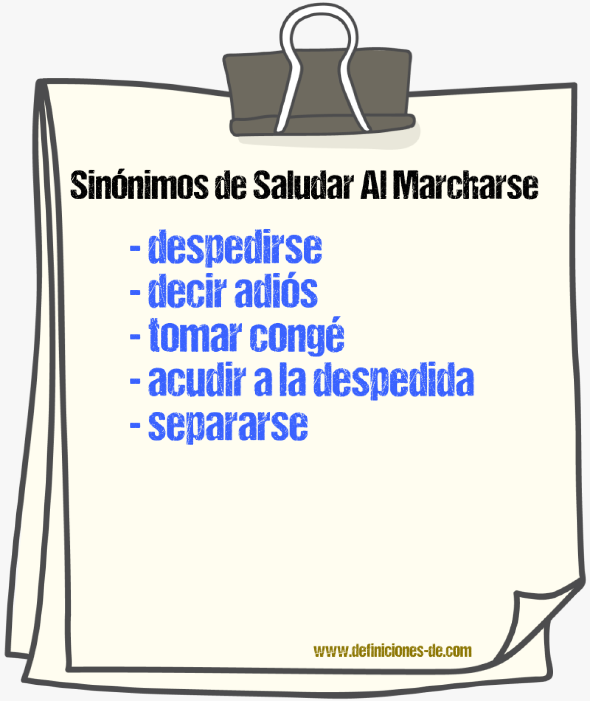 Sinónimos de saludar al marcharse