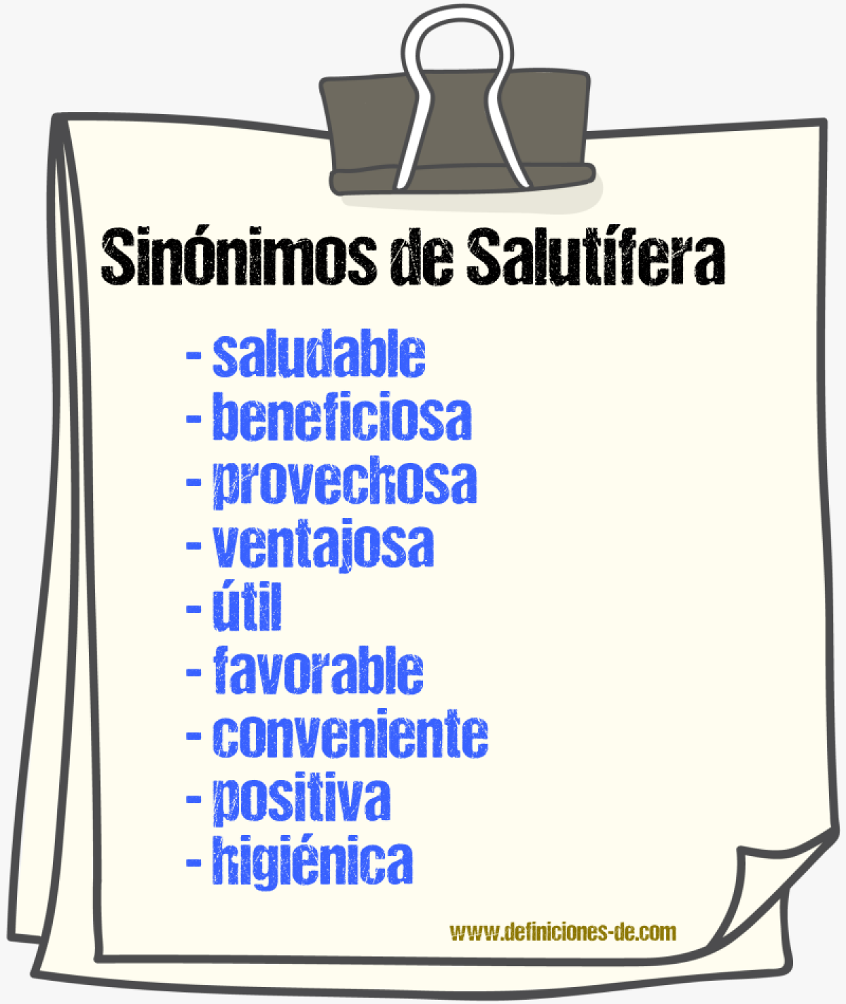 Sinónimos de salutífera