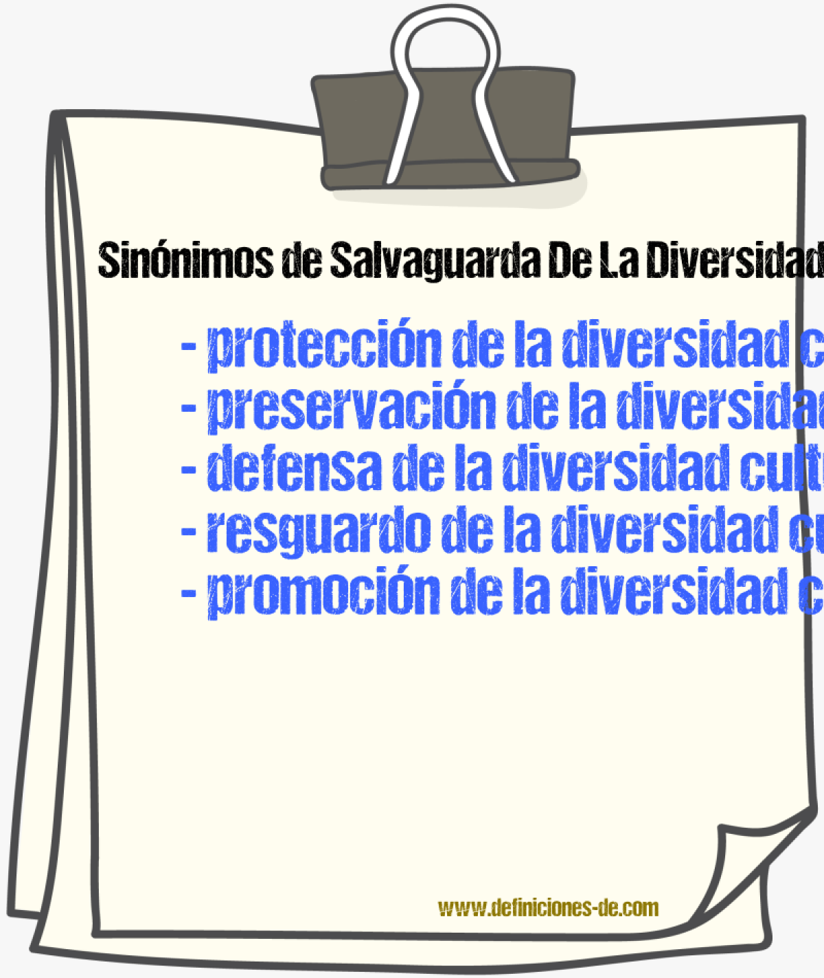 Sinónimos de salvaguarda de la diversidad cultural