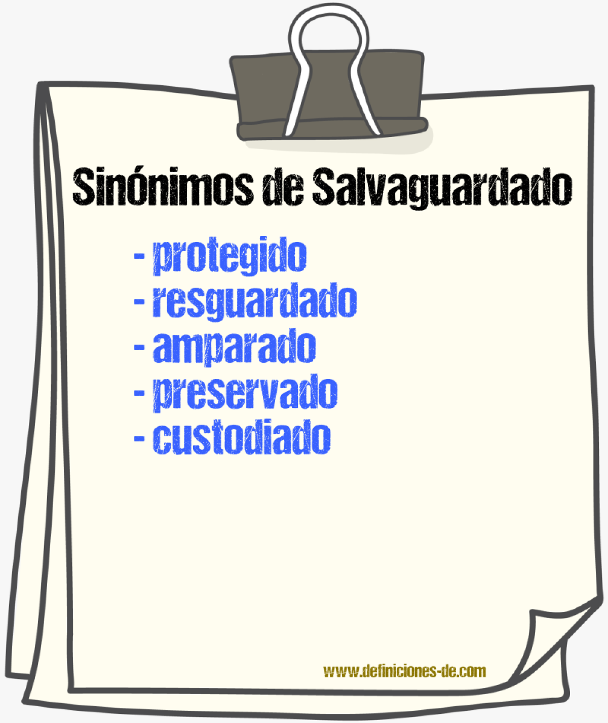 Sinónimos de salvaguardado