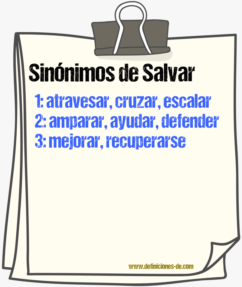 Sinnimos de salvar