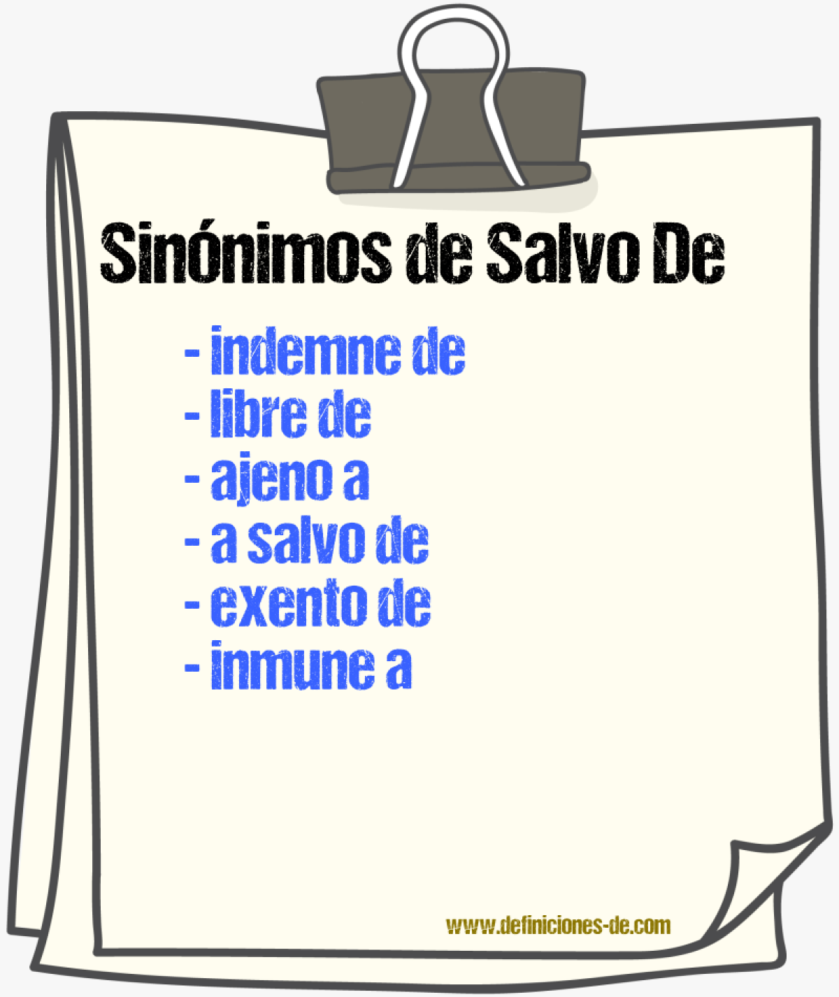 Sinónimos de salvo de