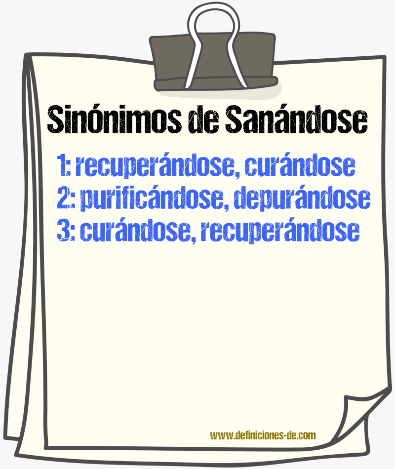 Sinónimos de sanándose