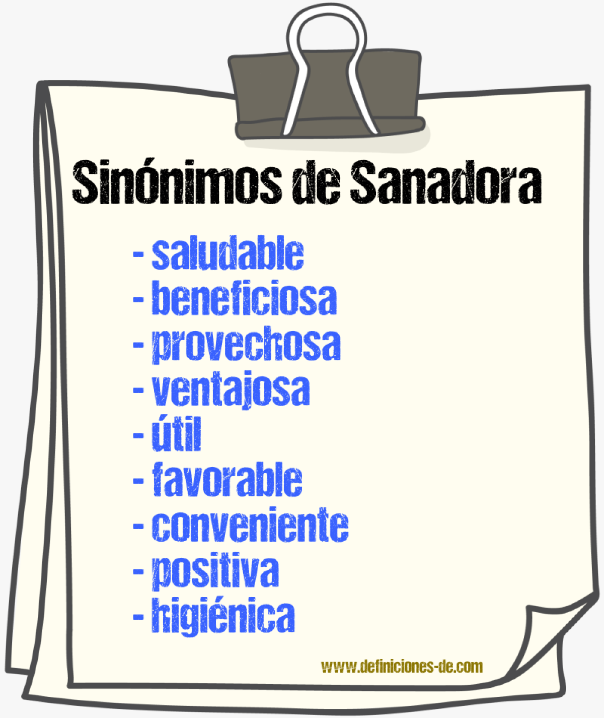 Sinónimos de sanadora