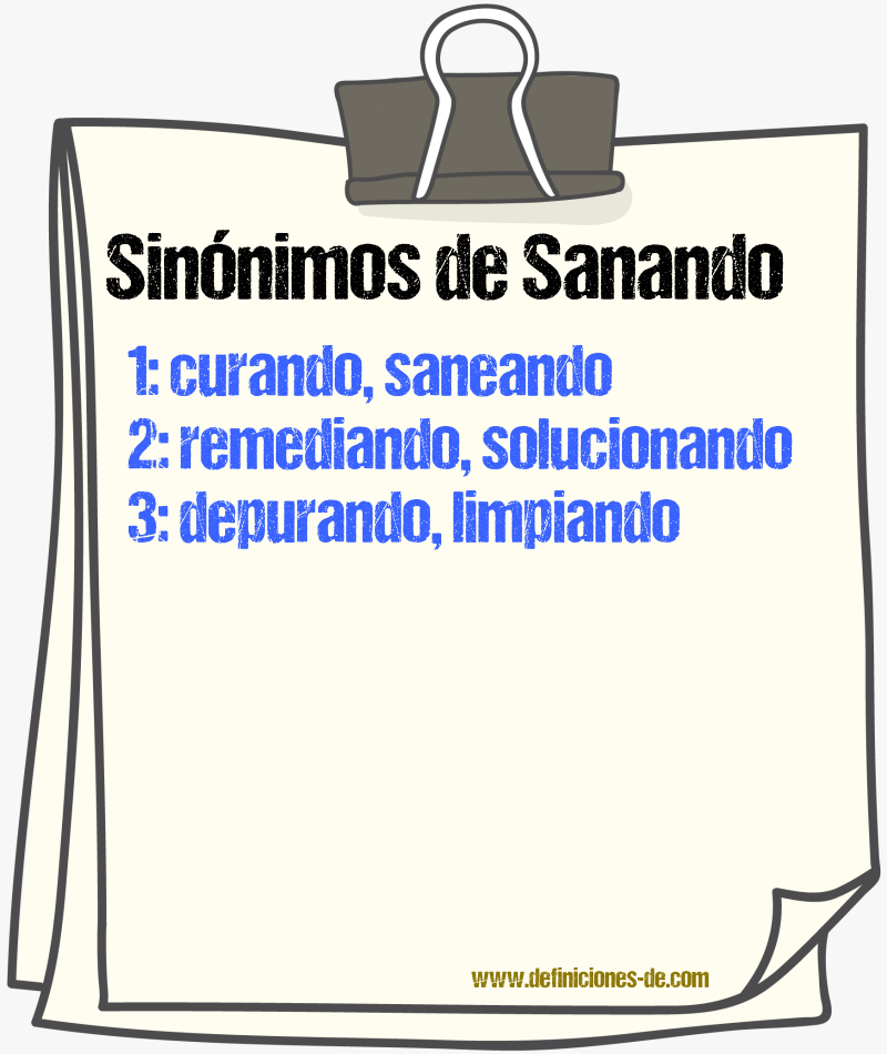 Sinónimos de sanando