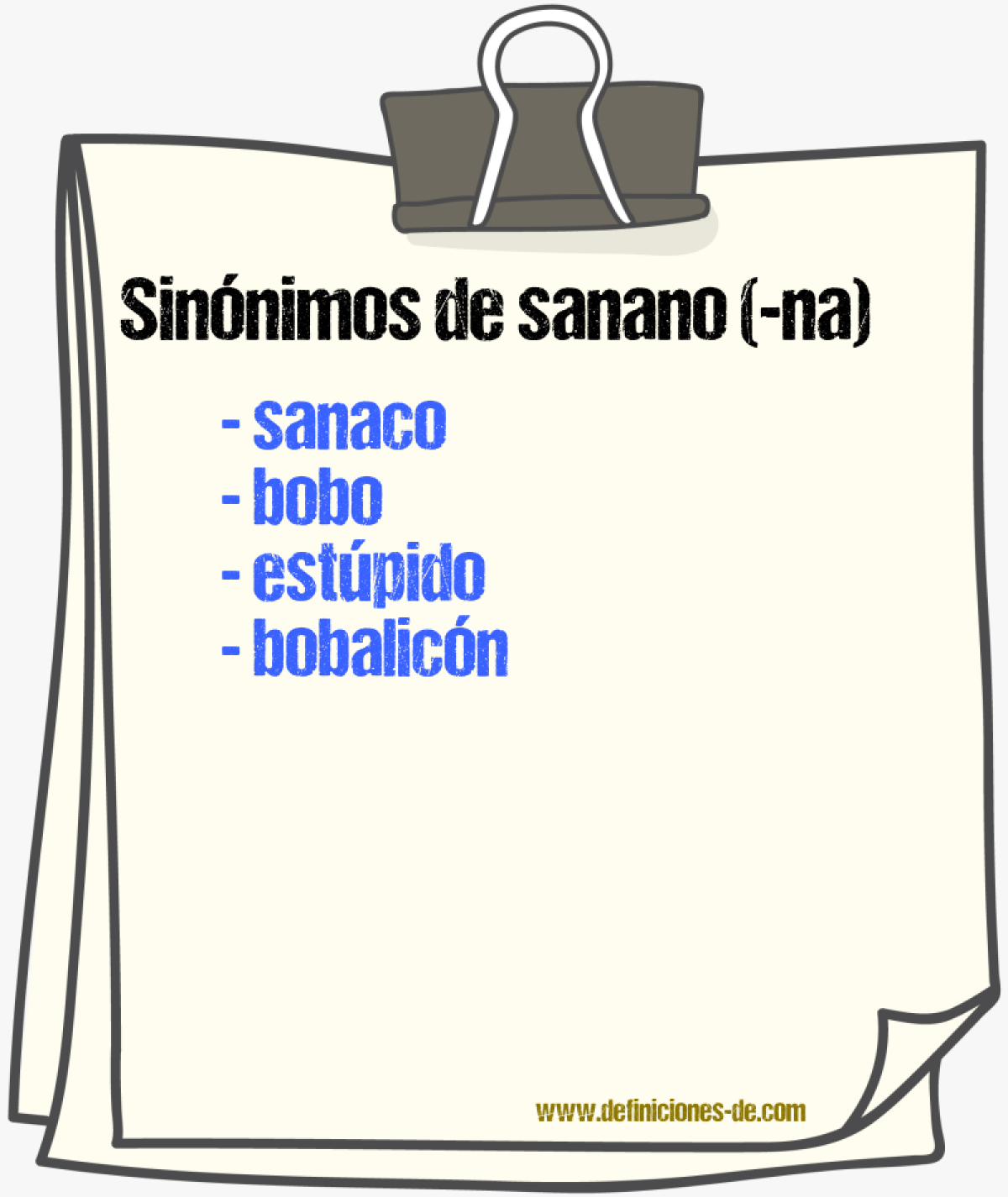 Sinnimos de sanano