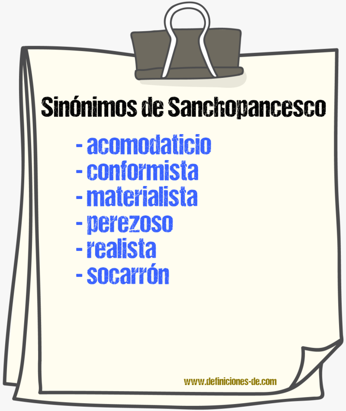 Sinnimos de sanchopancesco