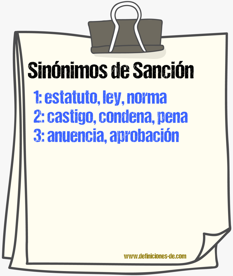 Sinónimos de sanción