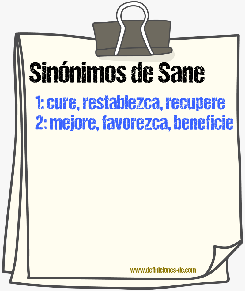 Sinónimos de sane