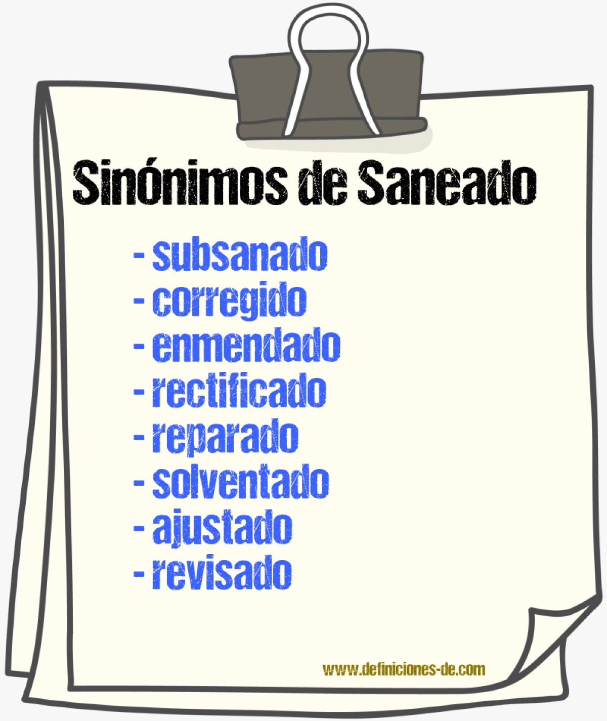 Sinónimos de saneado