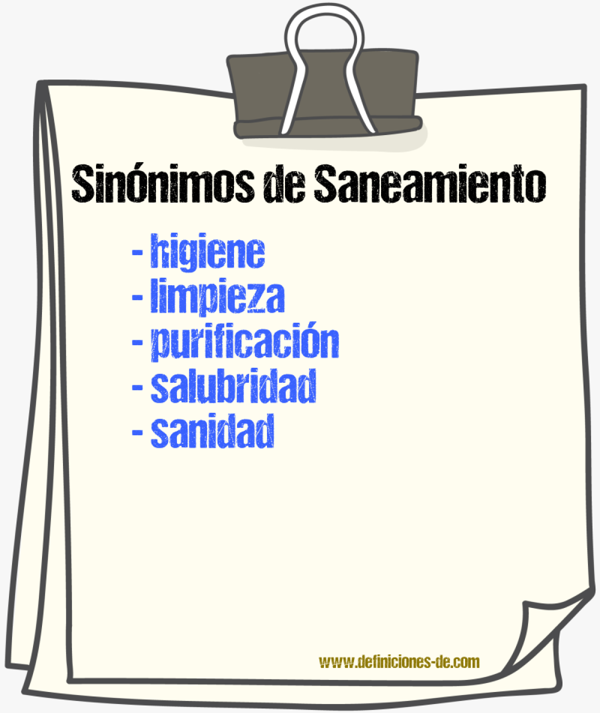 Sinnimos de saneamiento