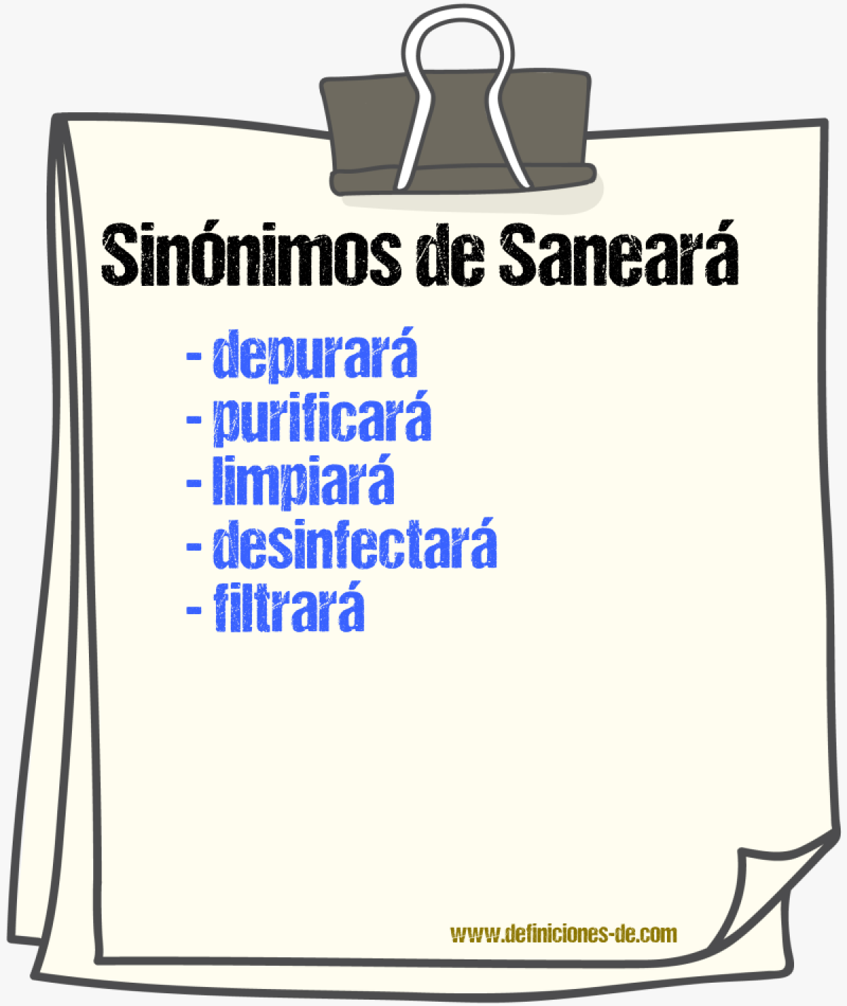 Sinónimos de saneará