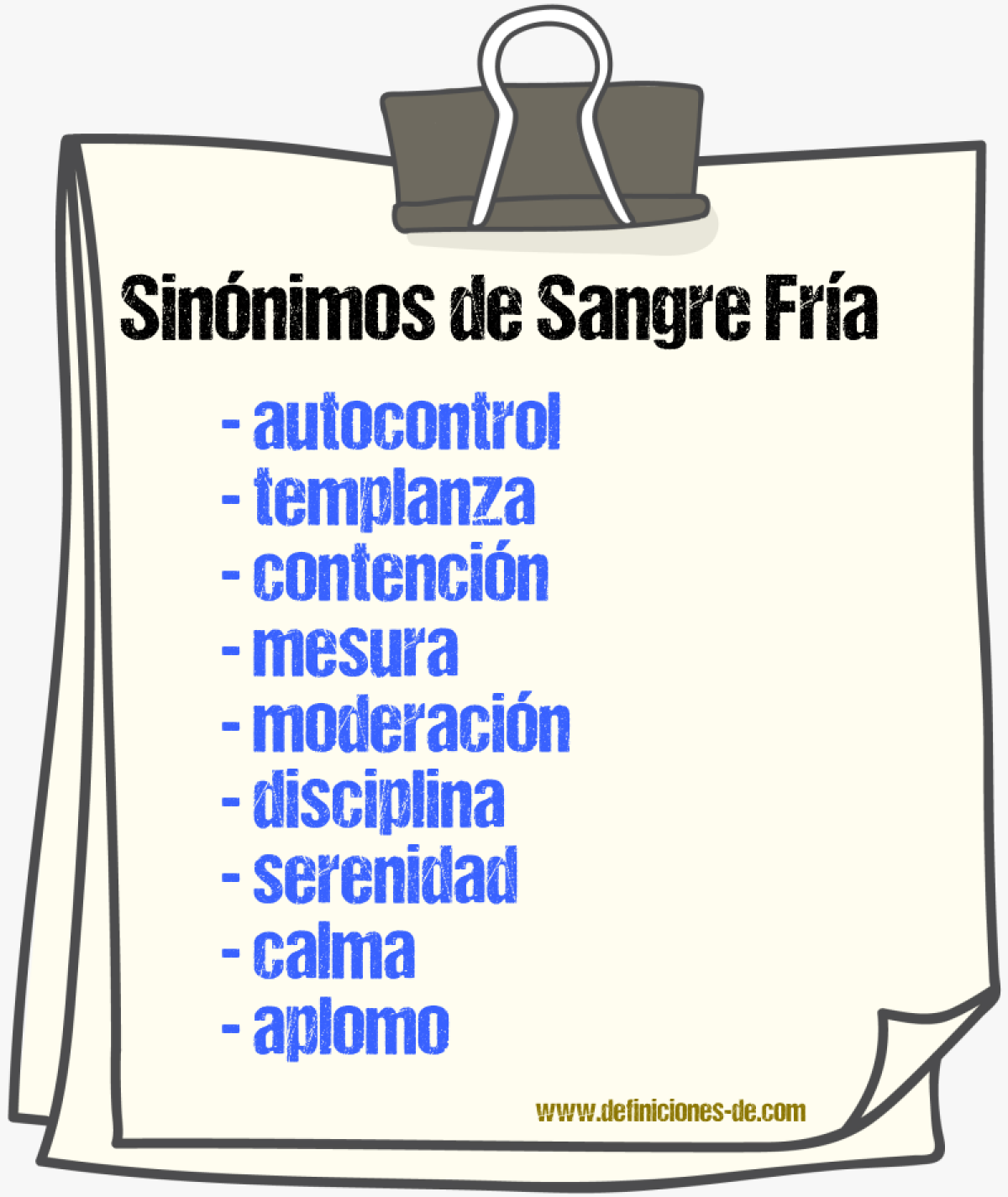 Sinónimos de sangre fría