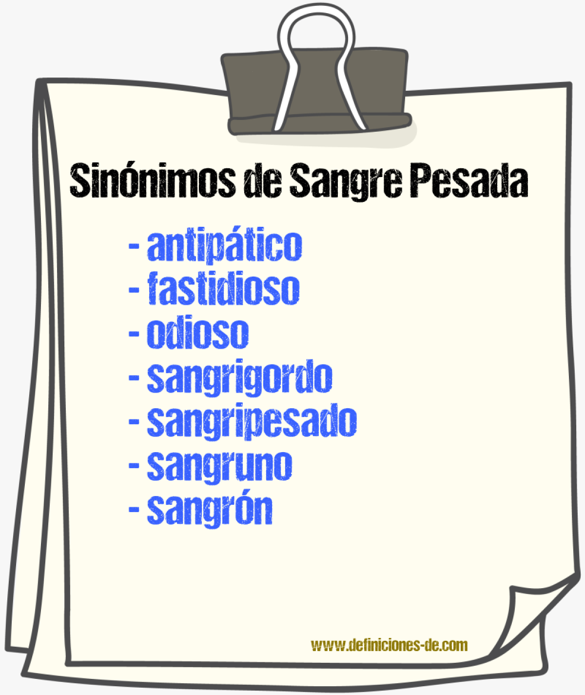 Sinnimos de sangre pesada