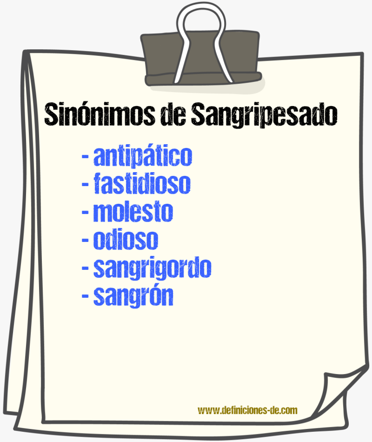 Sinnimos de sangripesado