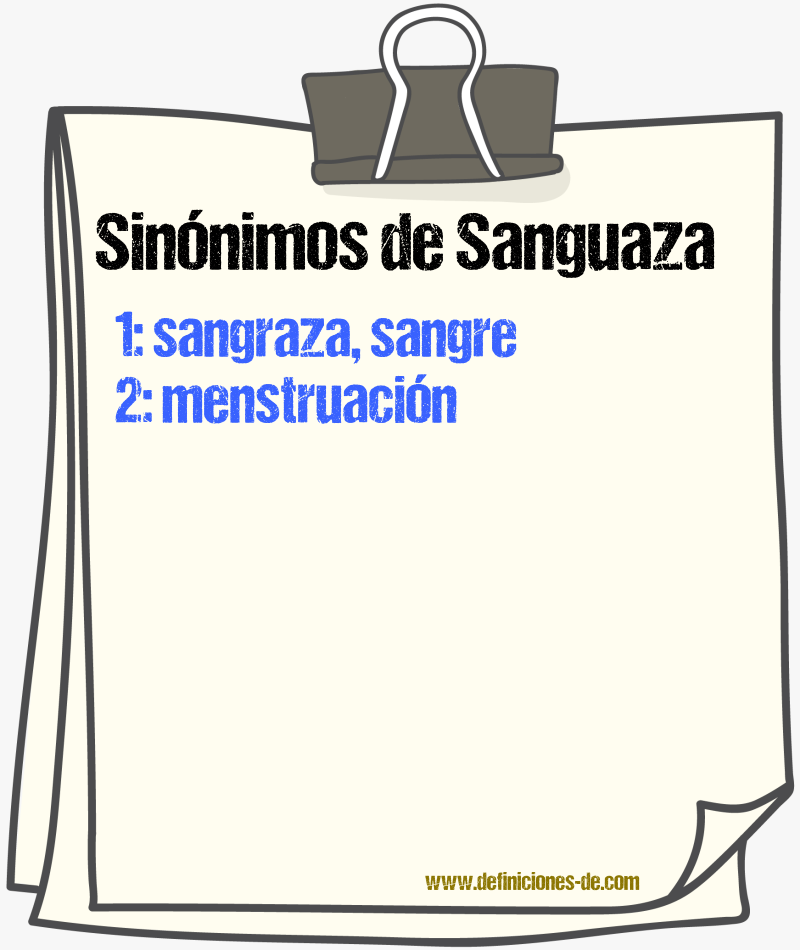 Sinnimos de sanguaza