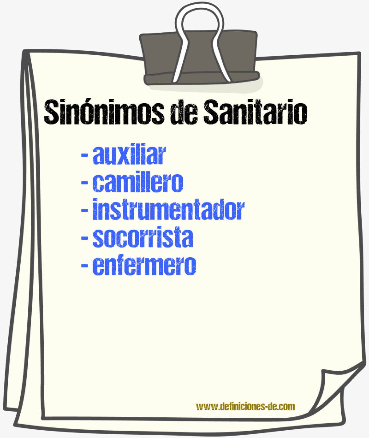 Sinnimos de sanitario