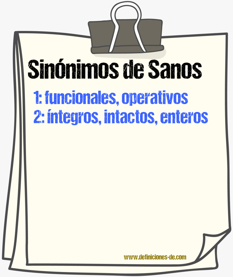 Sinónimos de sanos