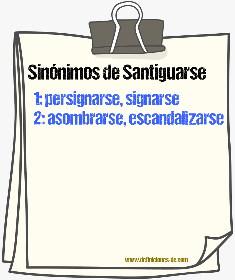 Sinnimos de santiguarse