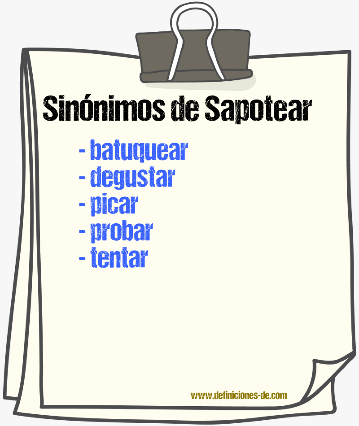 Sinnimos de sapotear