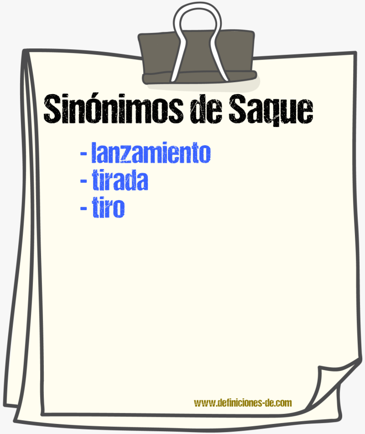 Sinnimos de saque