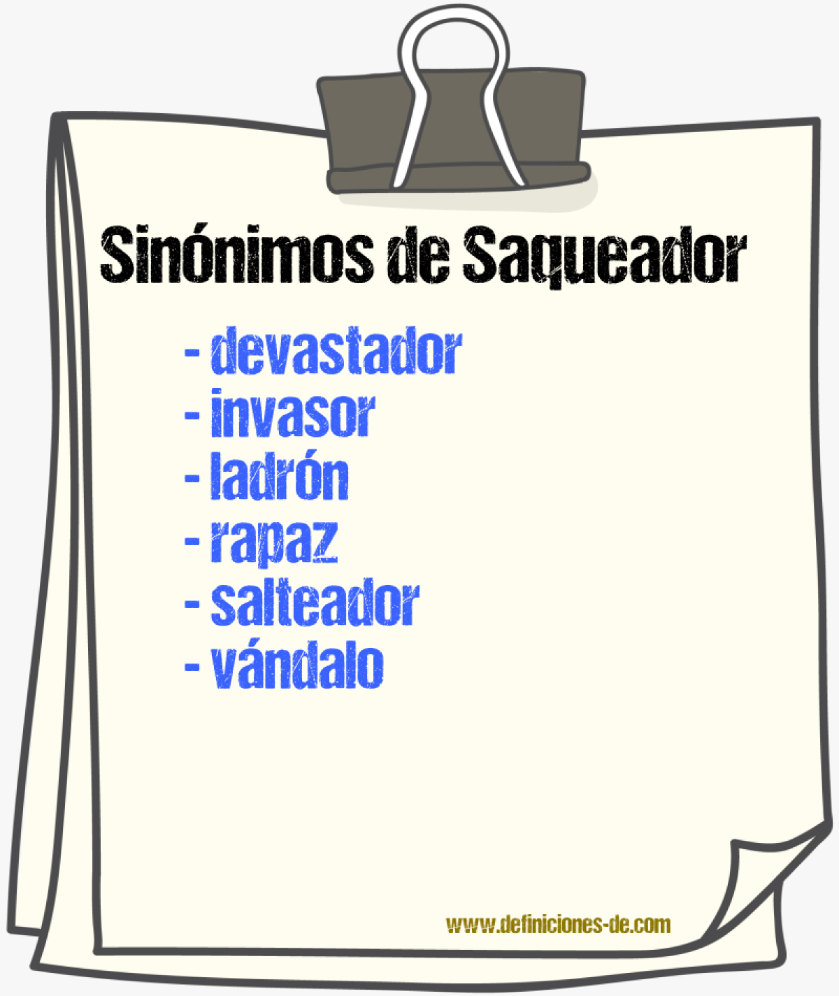 Sinnimos de saqueador