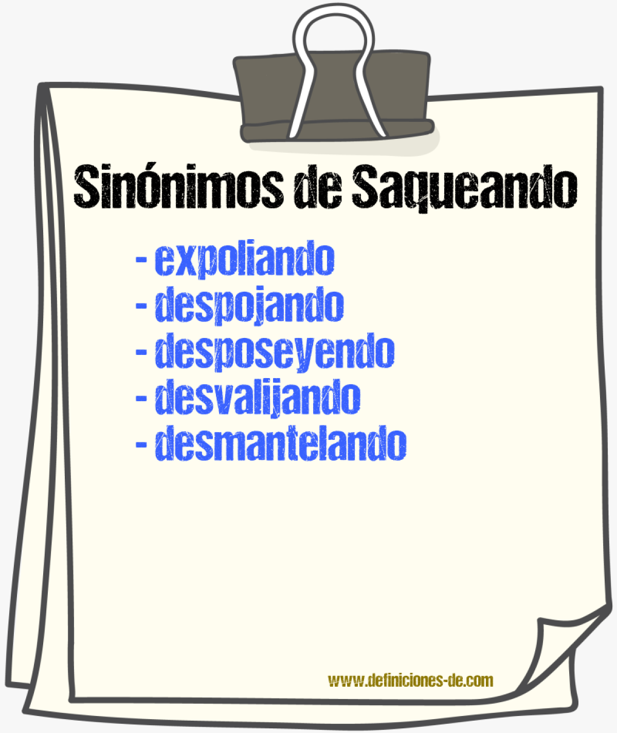 Sinónimos de saqueando