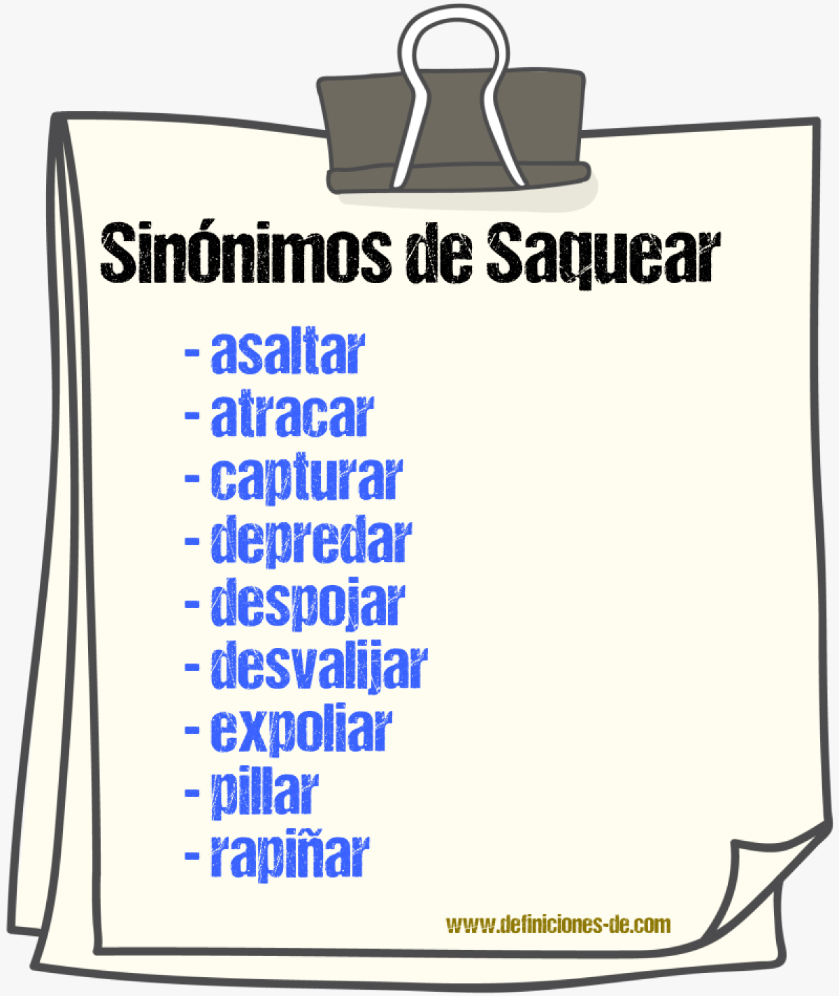 Sinnimos de saquear