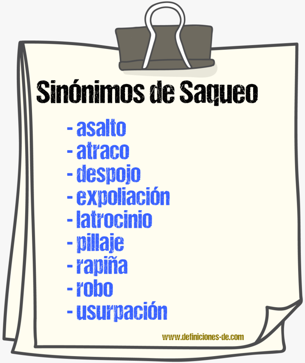 Sinnimos de saqueo