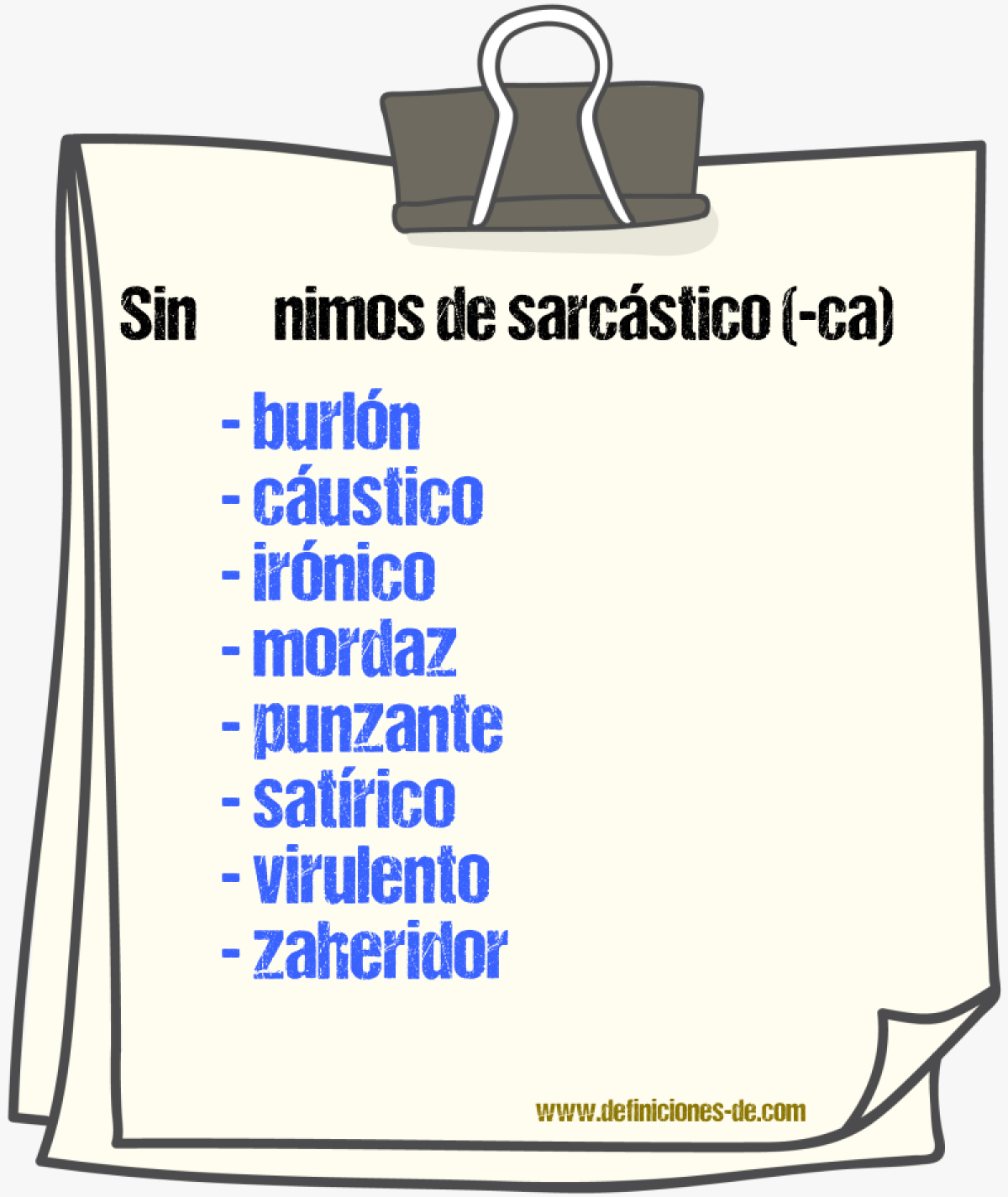 Sinnimos de sarcstico