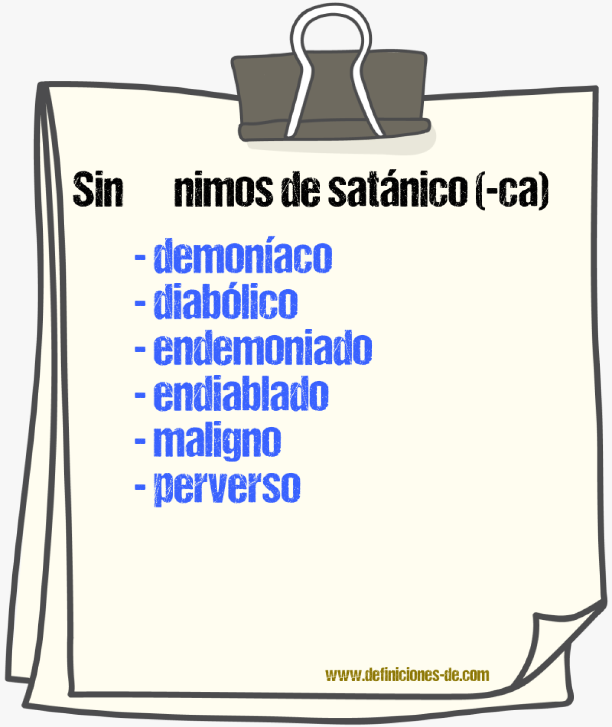 Sinnimos de satnico