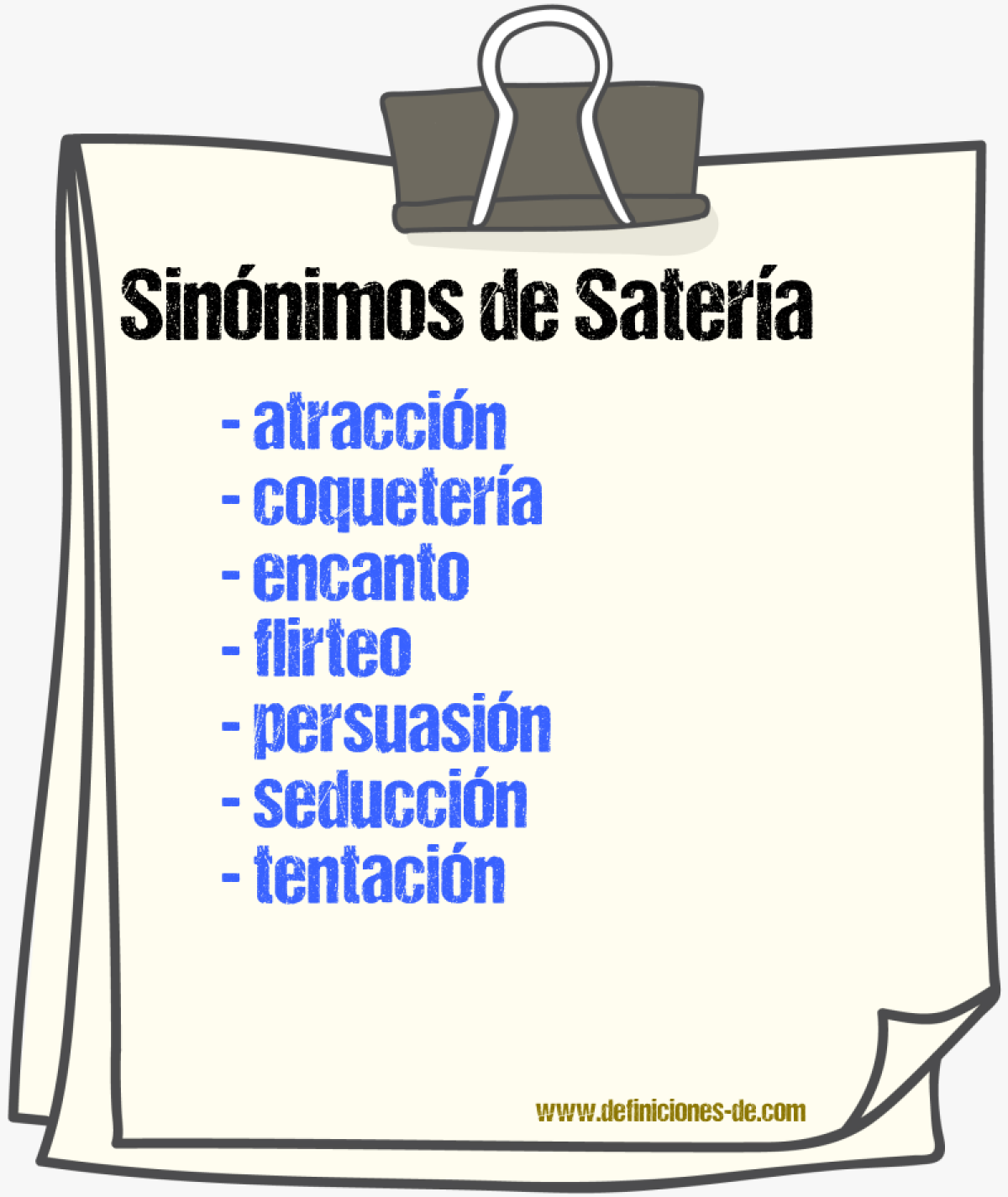 Sinnimos de satera