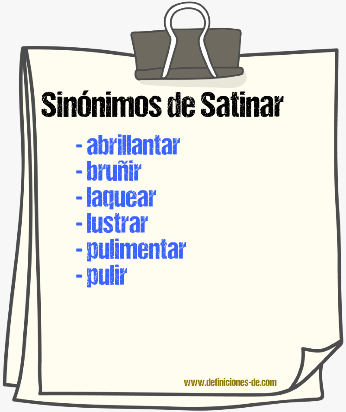 Sinnimos de satinar