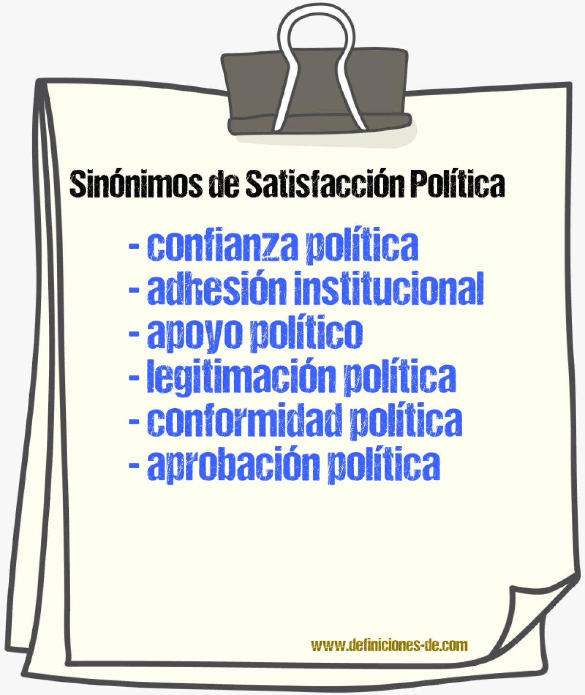 Sinónimos de satisfacción política
