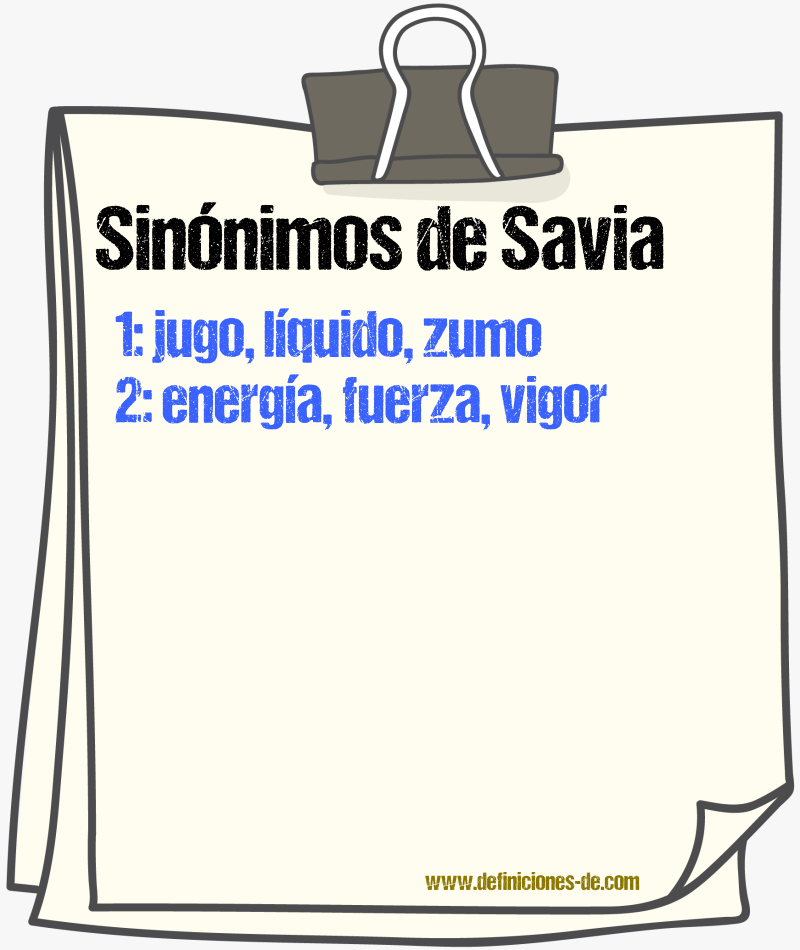 Sinnimos de savia