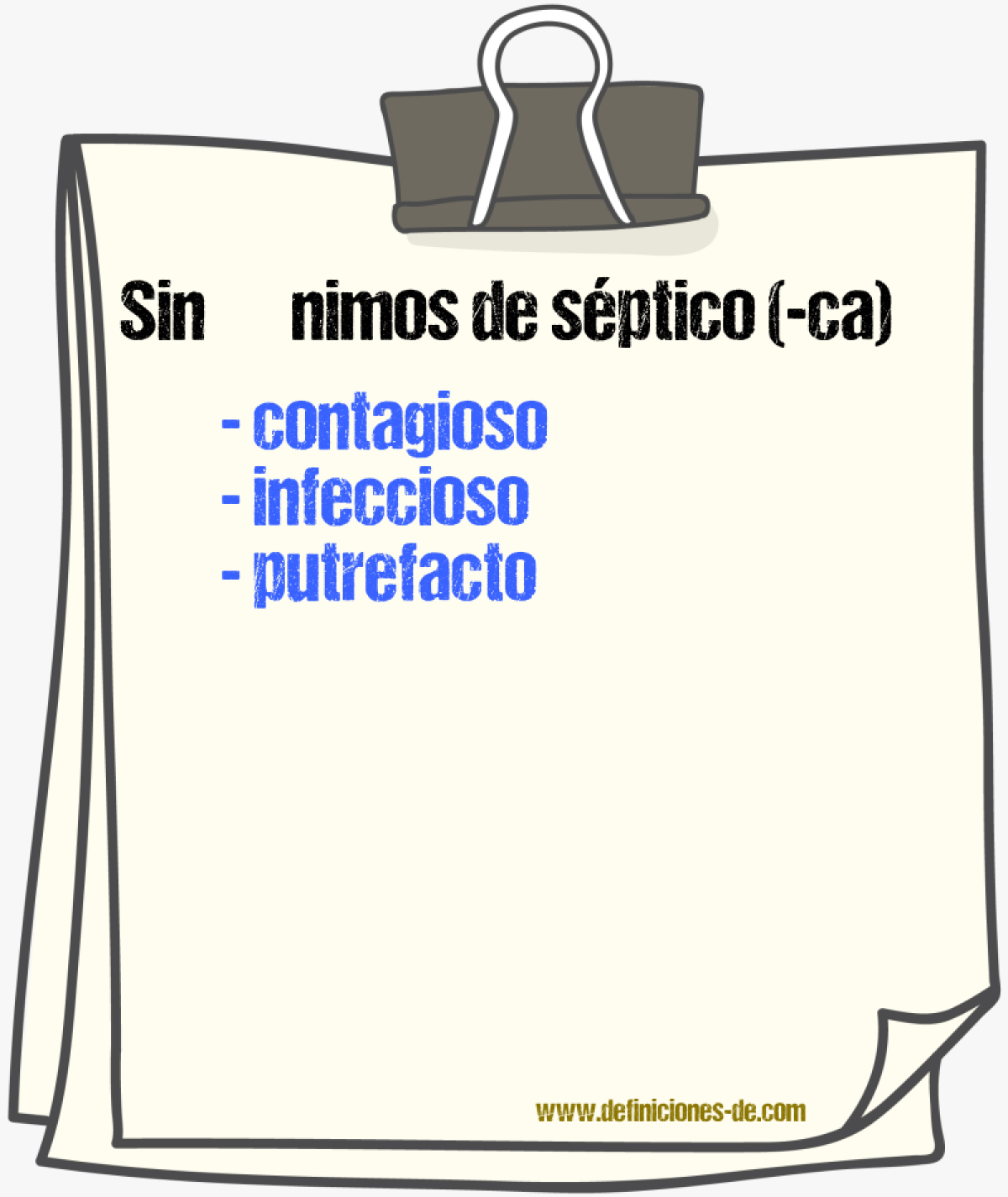 Sinnimos de sptico