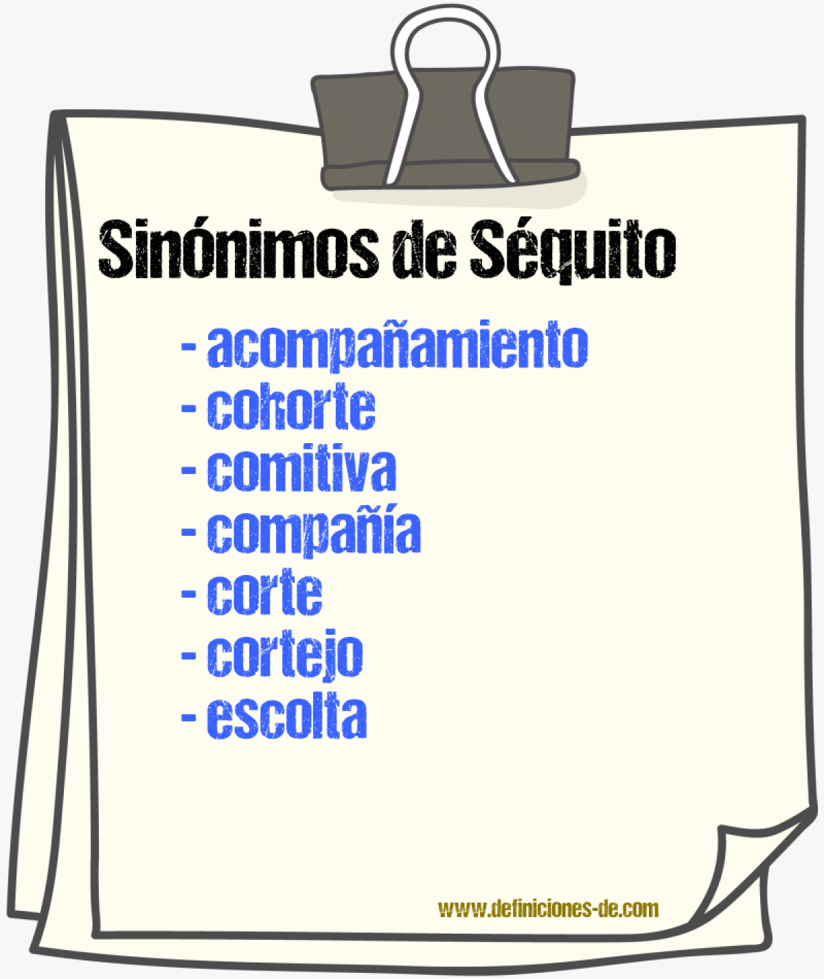 Sinnimos de squito