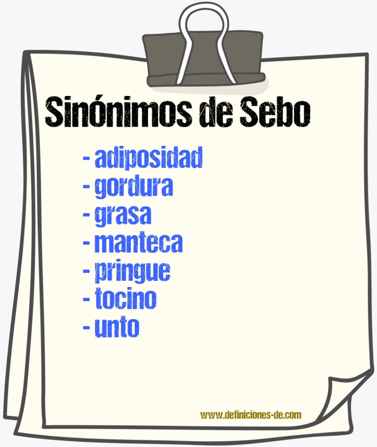 Sinnimos de sebo