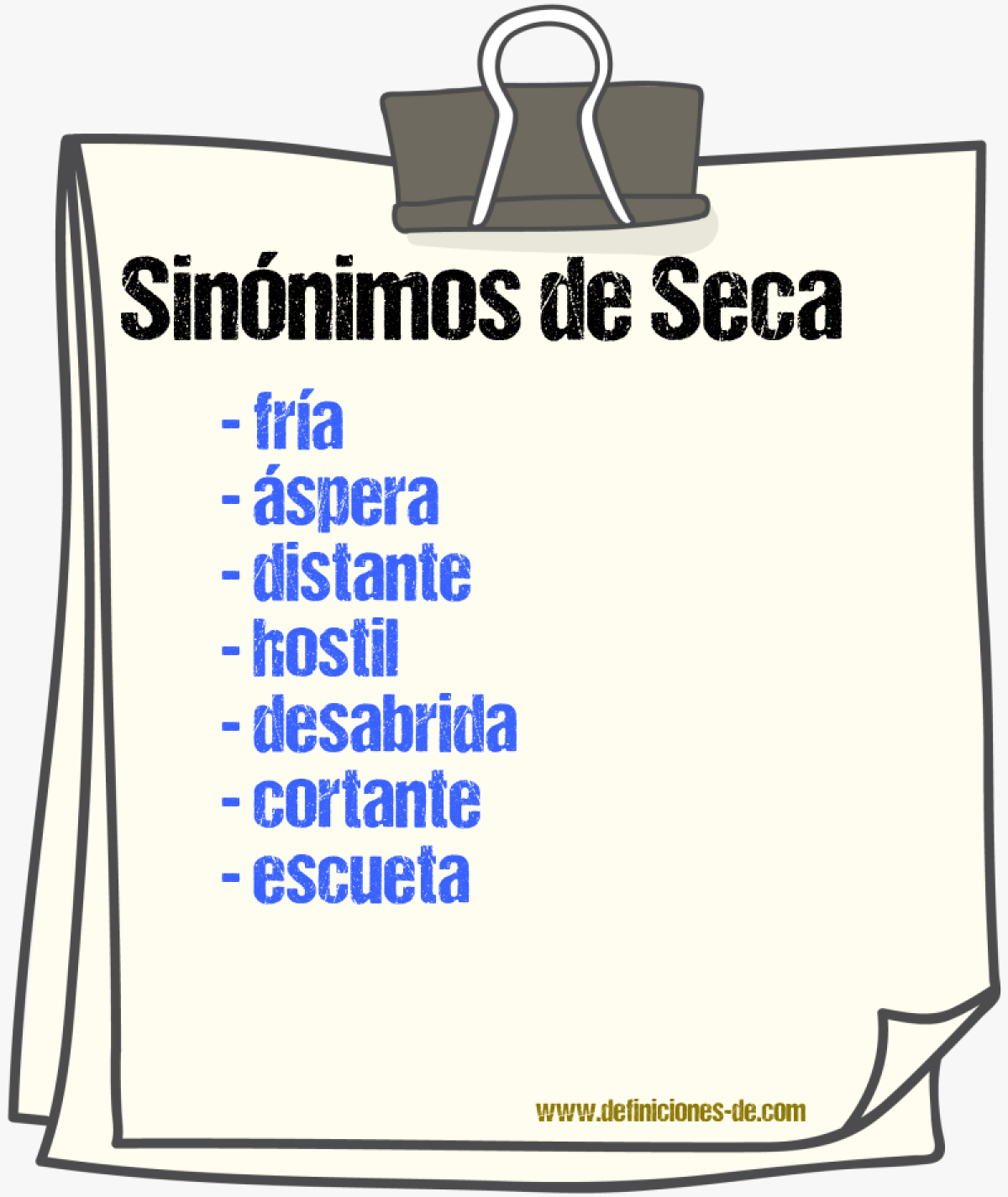 Sinónimos de seca