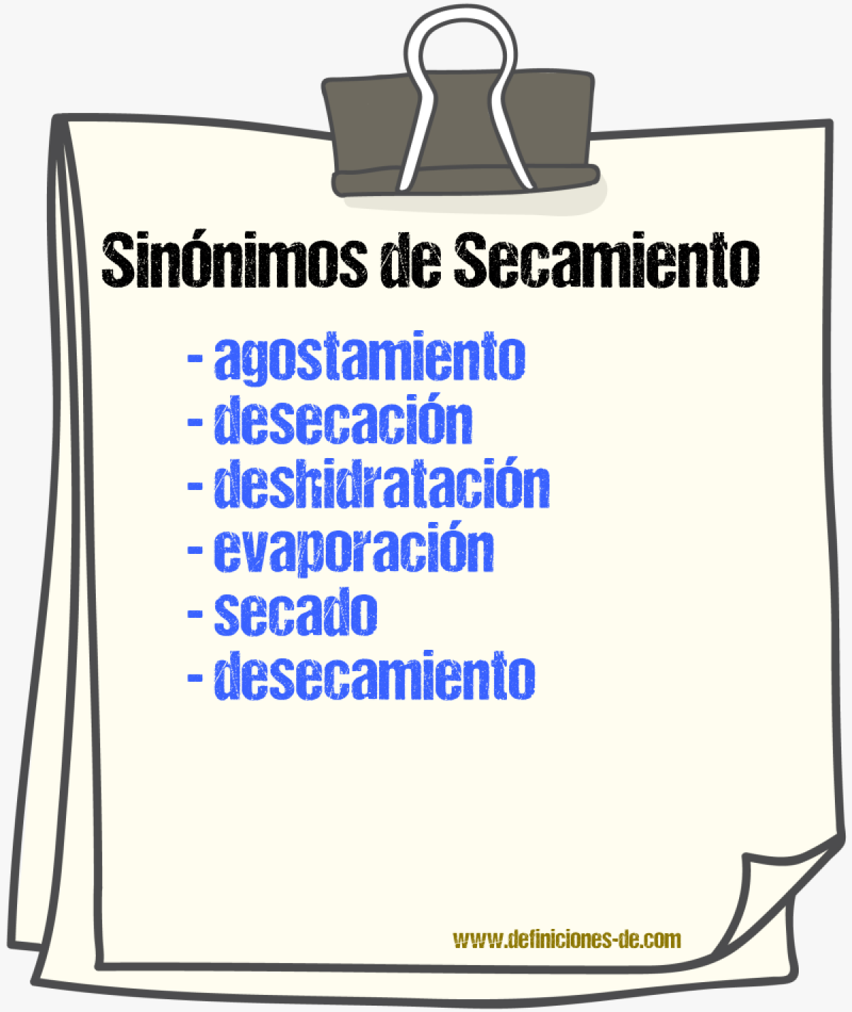 Sinnimos de secamiento