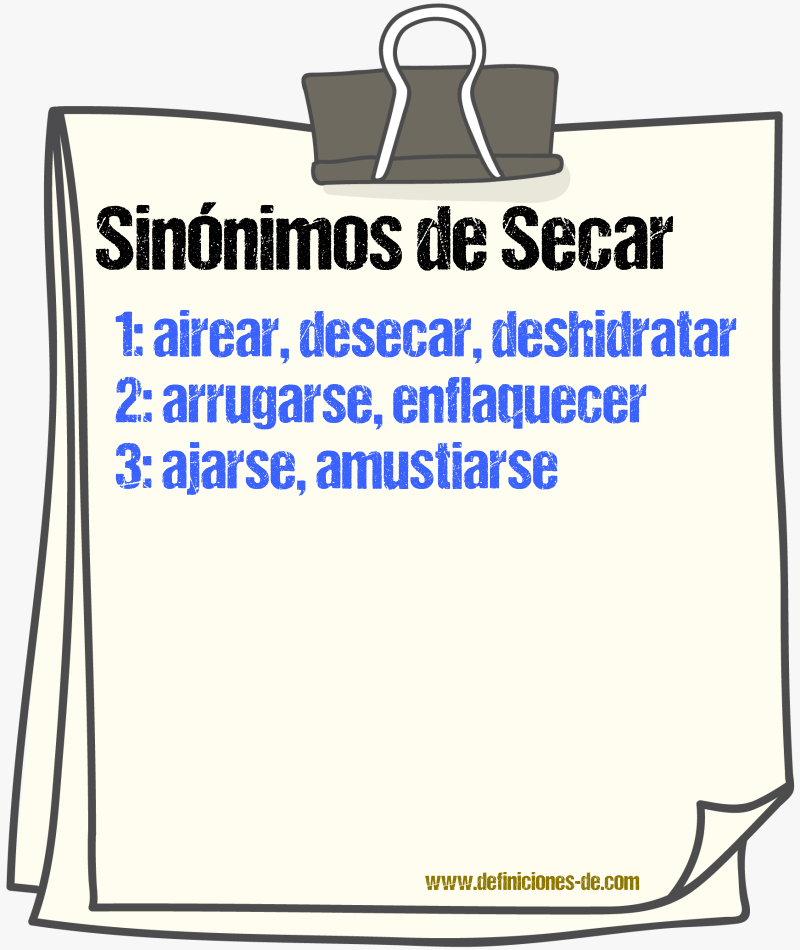 Sinnimos de secar