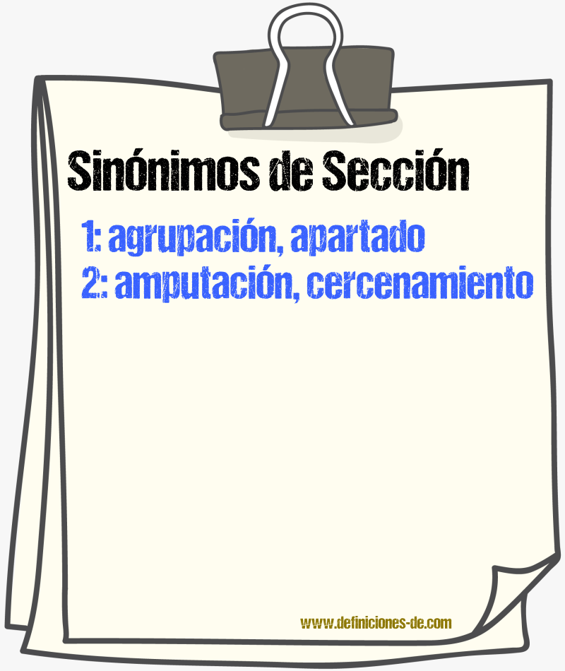 Sinnimos de seccin