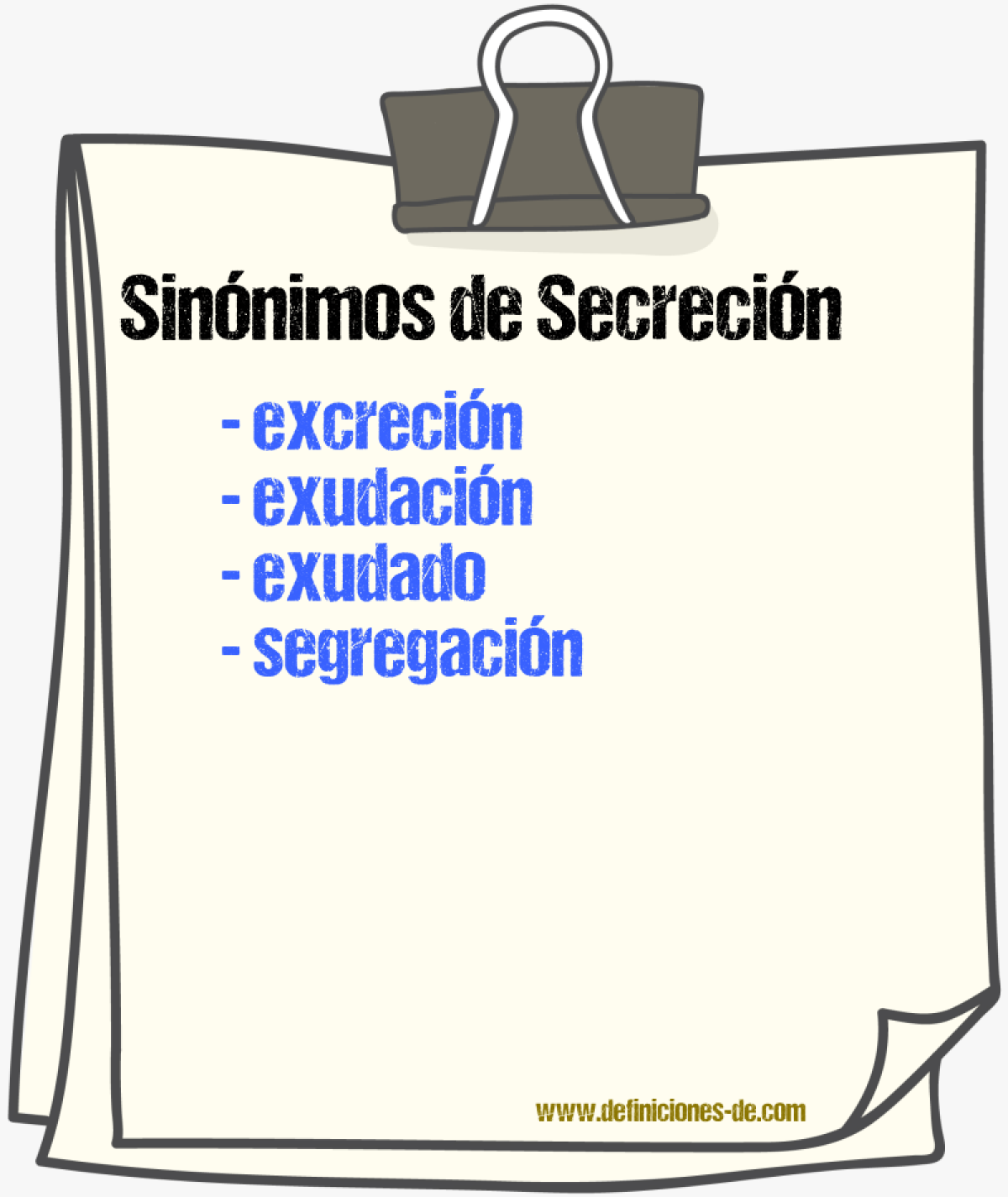 Sinnimos de secrecin