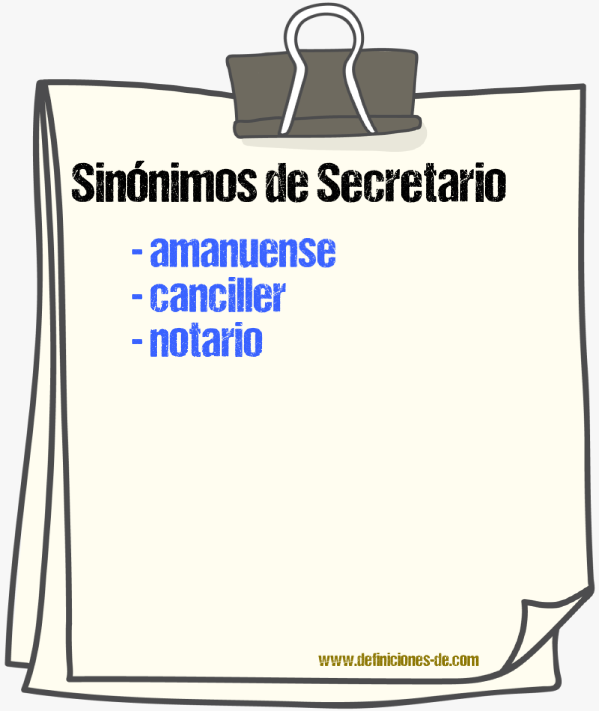 Sinónimos de secretario