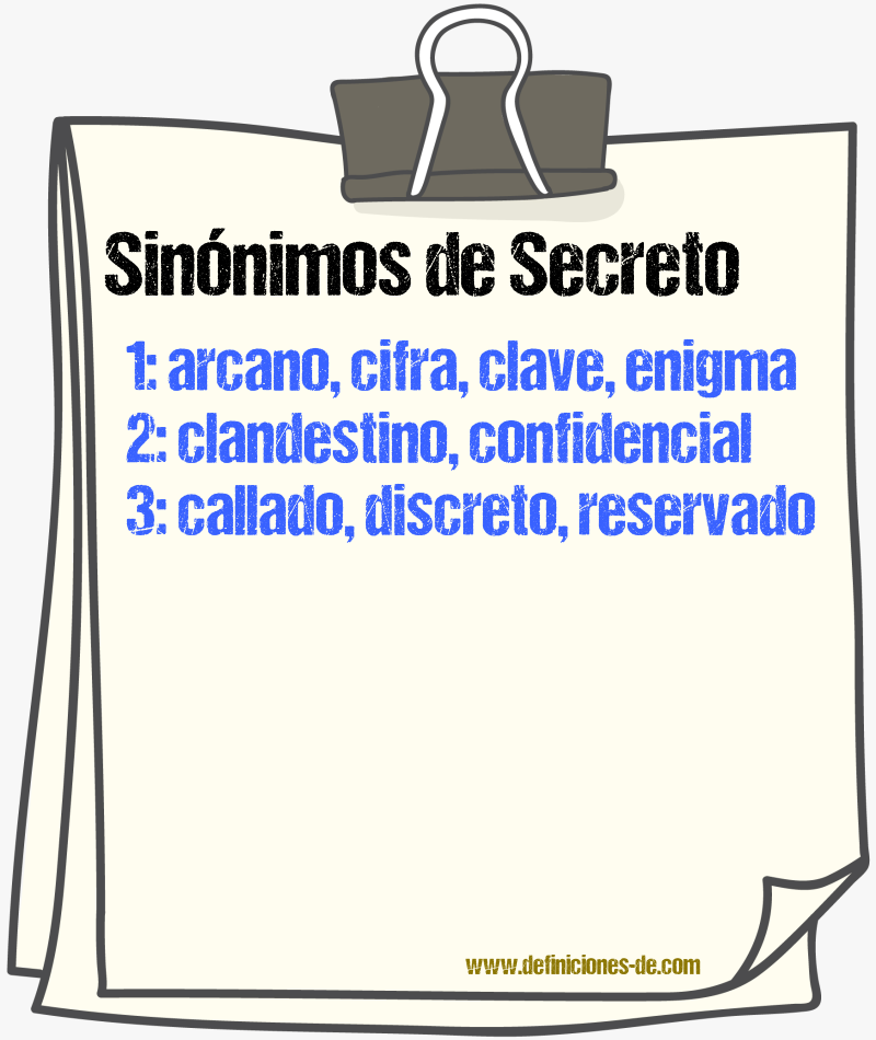 Sinónimos de secreto