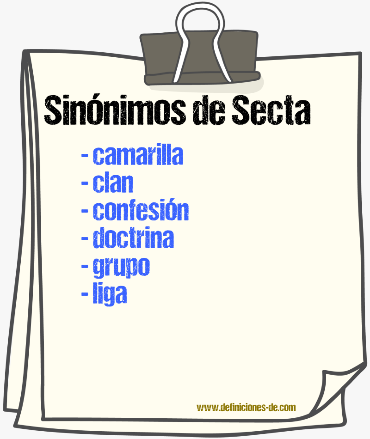 Sinnimos de secta