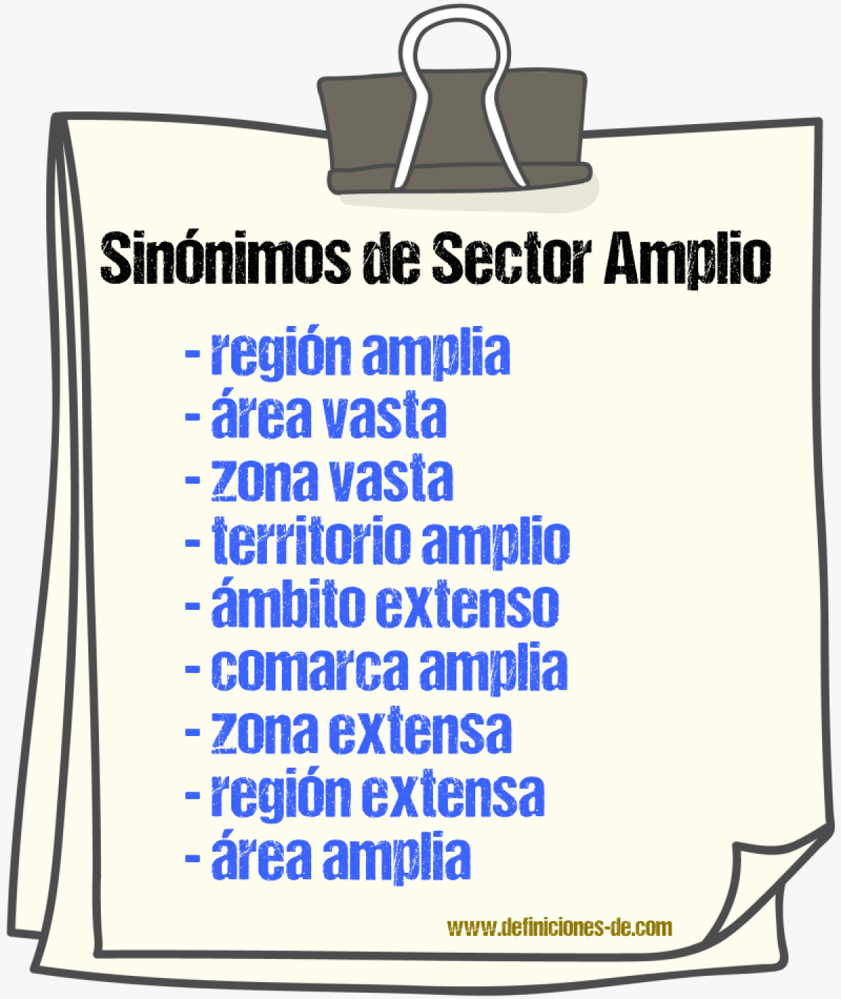 Sinónimos de sector amplio